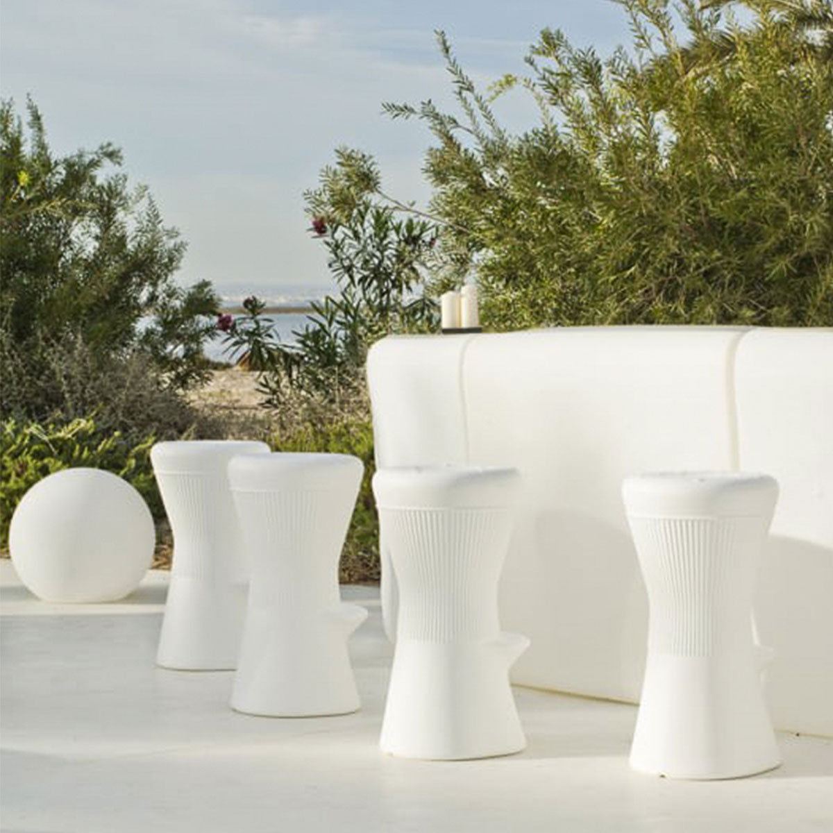 Solar Stool Corfu 74 Round high stool – Newgarden Shop GB