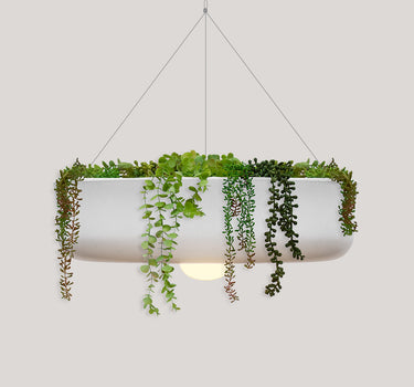 Round hanging planter with wireless lighting ELBA 59