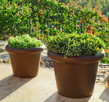 Round flower pot in PINK 55 RUSTIC