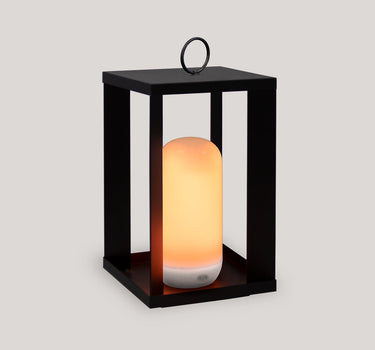 Portable metal lantern without cables with flame effect/fixed SIROCO