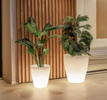 Round plant pot with light VIOLETA